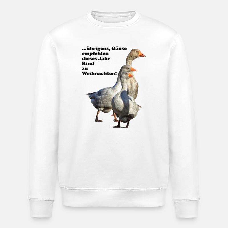 Weihnachts-Gänseempfehlung Rind - Stanley/Stella Unisex Bio-Sweatshirt ROLLER - Weiß