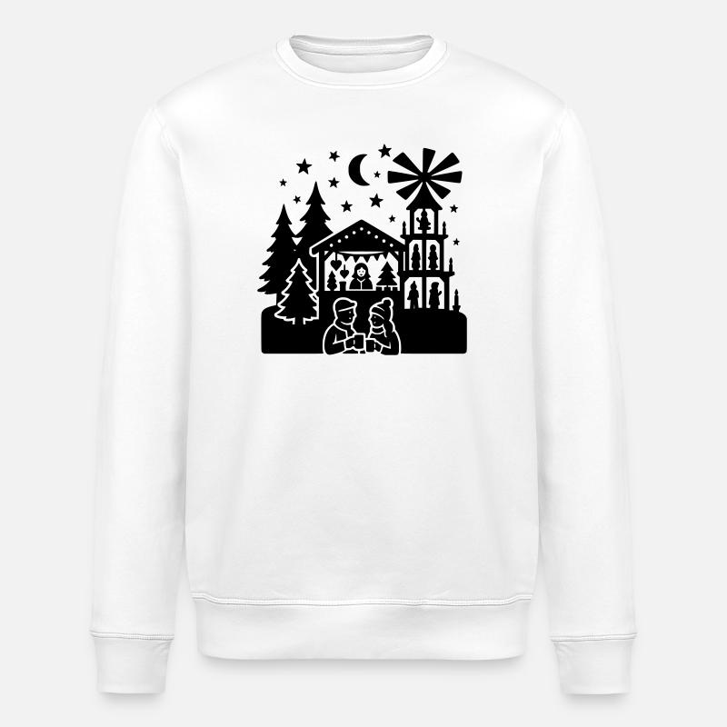 weihnachtsmarkt silhouette - Stanley/Stella Unisex Bio-Sweatshirt ROLLER - Weiß