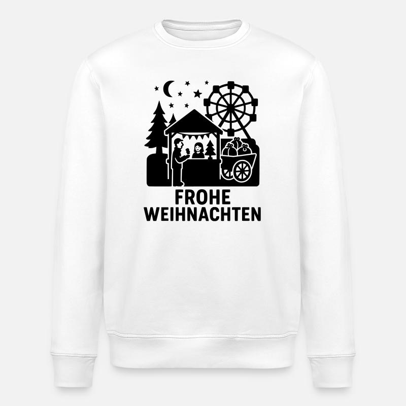 Frohe Weihnachten Silhouette - Stanley/Stella Unisex Bio-Sweatshirt ROLLER - Weiß