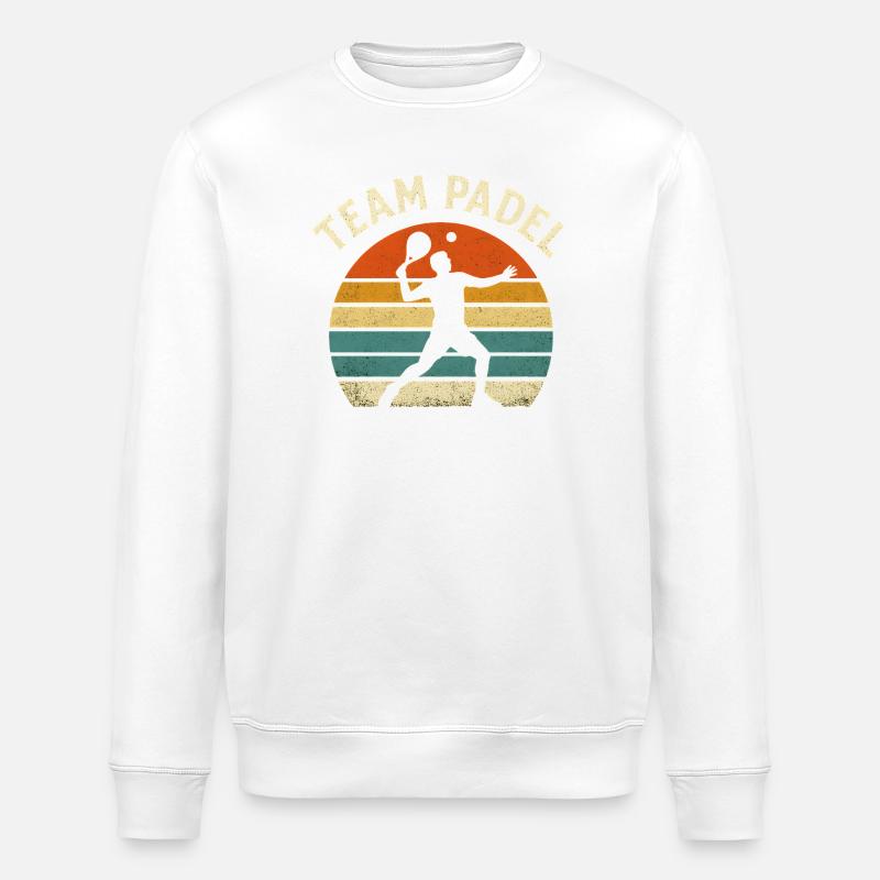 Team Padel Rétro Coucher Soleil - Sweat bio ROLLER Stanley/Stella Unisexe - blanc