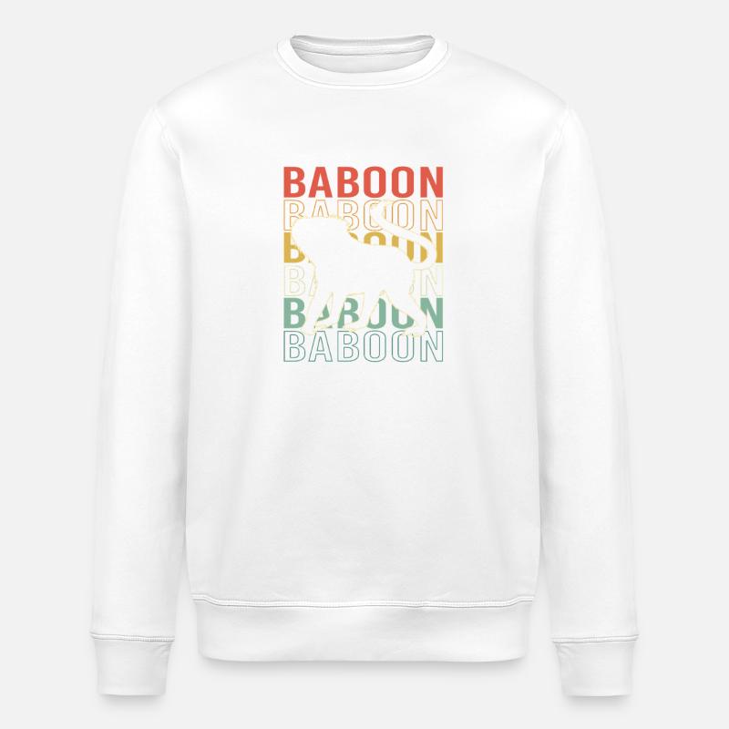 Baboon Baboon Primate Monkey Monkey - Stanley/Stella ROLLER Unisex Organic Sweatshirt - white