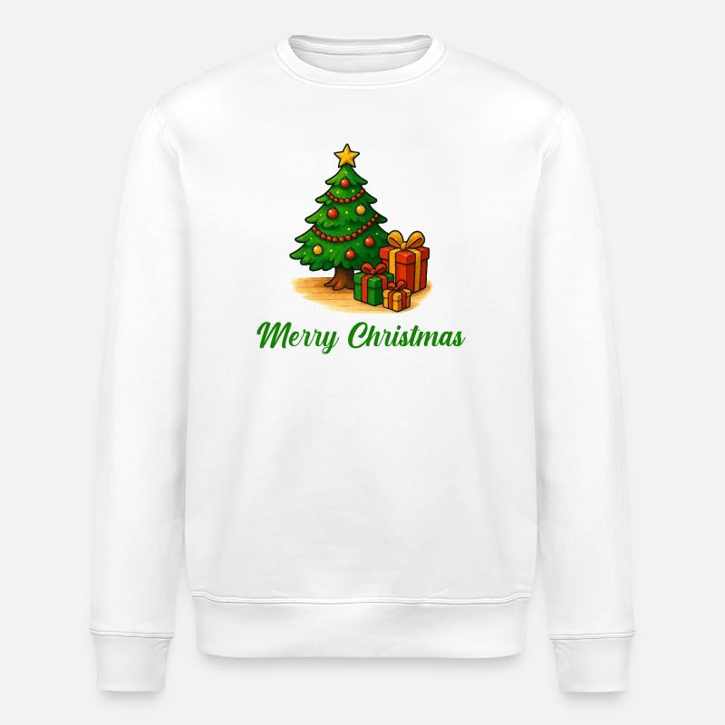 Weihnachtsbaum Geschenke - Stanley/Stella Unisex Bio-Sweatshirt ROLLER - Weiß
