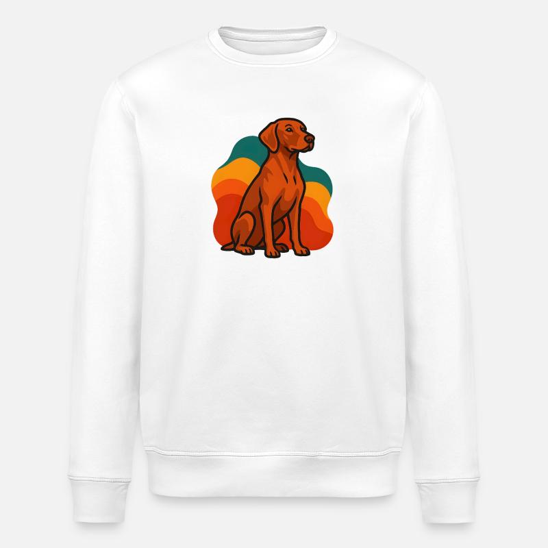 Vizsla Chien dans la palette rétro - Sweat bio ROLLER Stanley/Stella Unisexe - blanc
