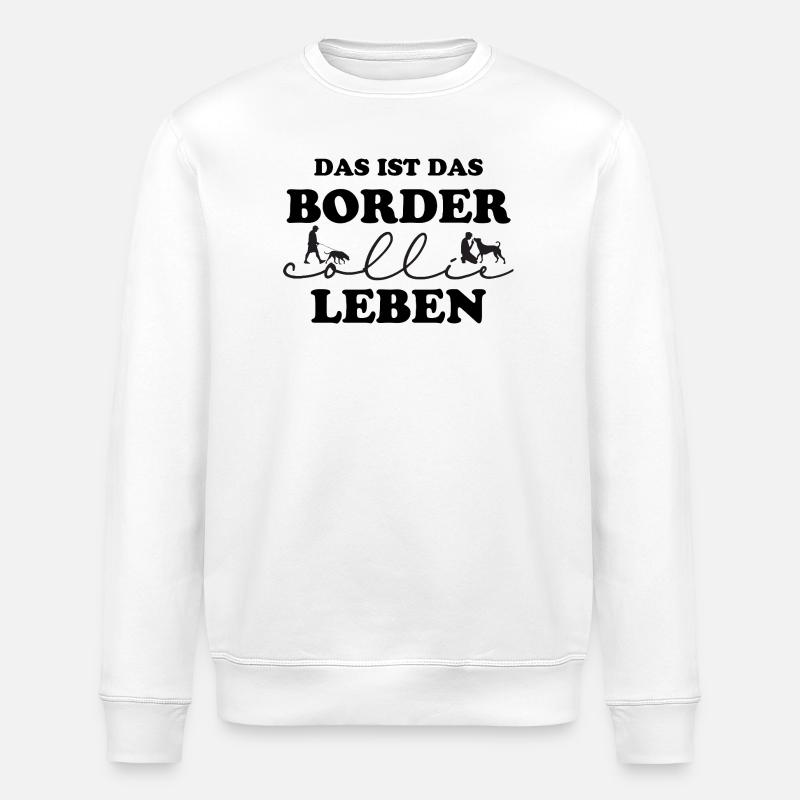 Border Collie Leben - Stanley/Stella Unisex Bio-Sweatshirt ROLLER - Weiß