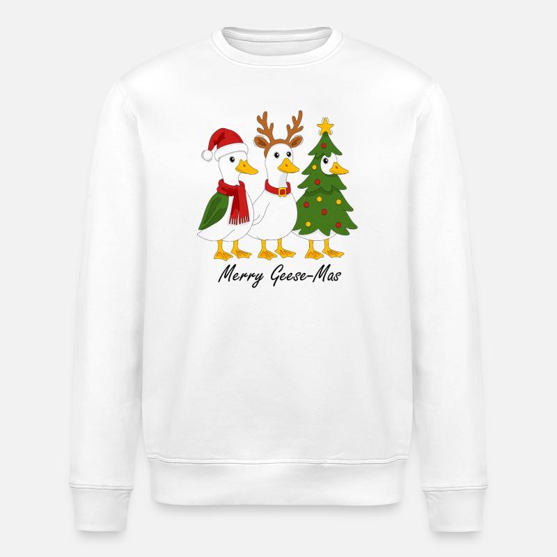 Weihnachten und gänse - Stanley/Stella Unisex Bio-Sweatshirt ROLLER - Weiß