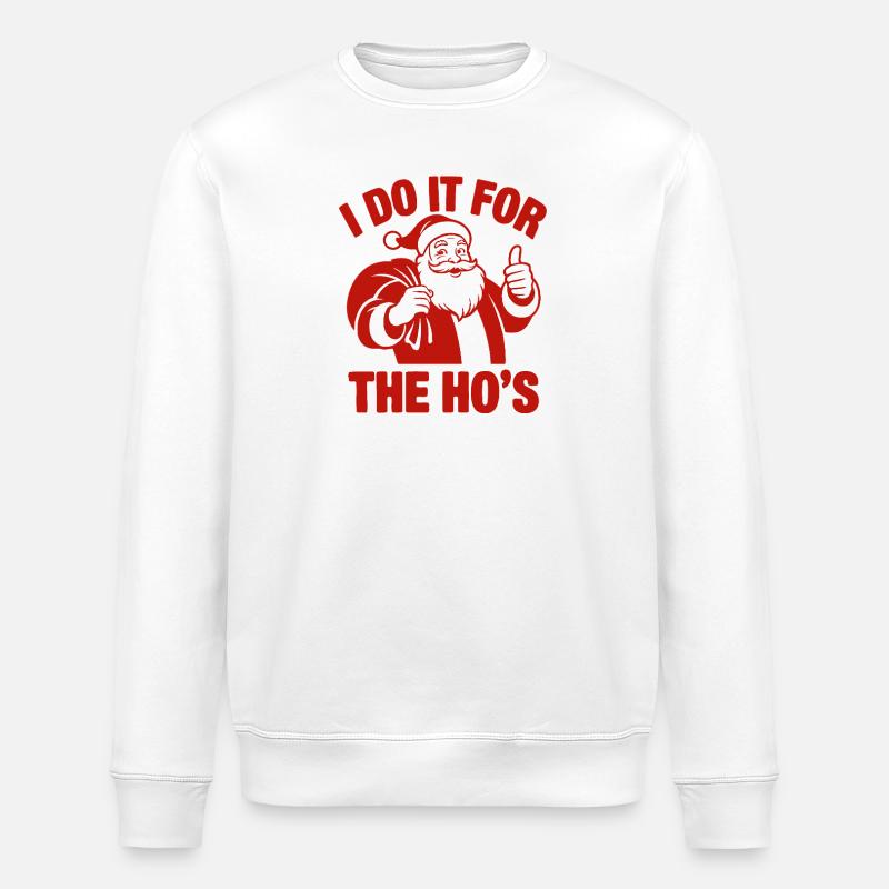 Santa Pun Tee - Stanley/Stella ROLLER Unisex Organic Sweatshirt - white