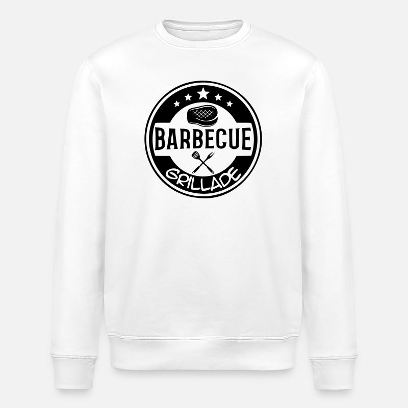 BBQ grill logo - Stanley/Stella ROLLER Unisex Organic Sweatshirt - white