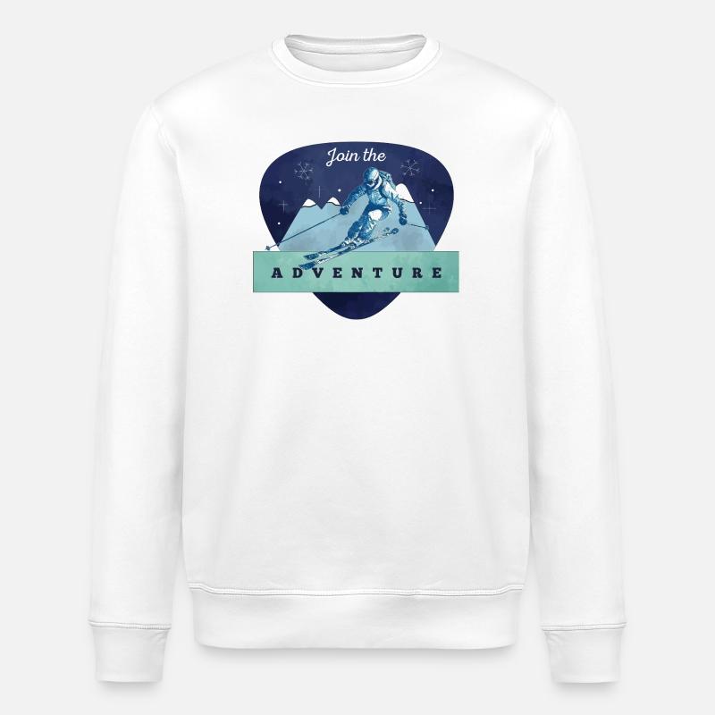 Abenteuer Skifahren Mountain  - Stanley/Stella Unisex Bio-Sweatshirt ROLLER - Weiß