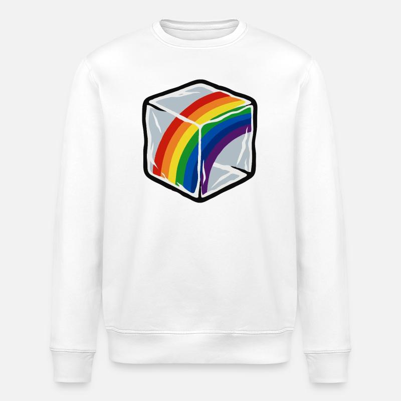 Arc-en-ciel en cube - Sweat bio ROLLER Stanley/Stella Unisexe - blanc