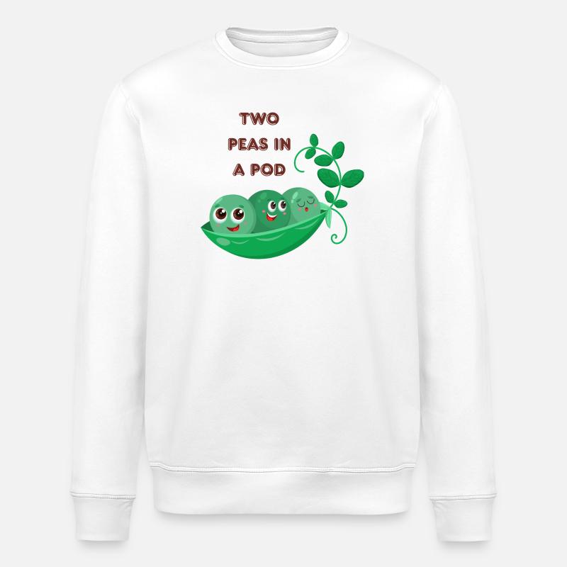 Two Peas In A Pod  - Stanley/Stella ROLLER Unisex Organic Sweatshirt - white