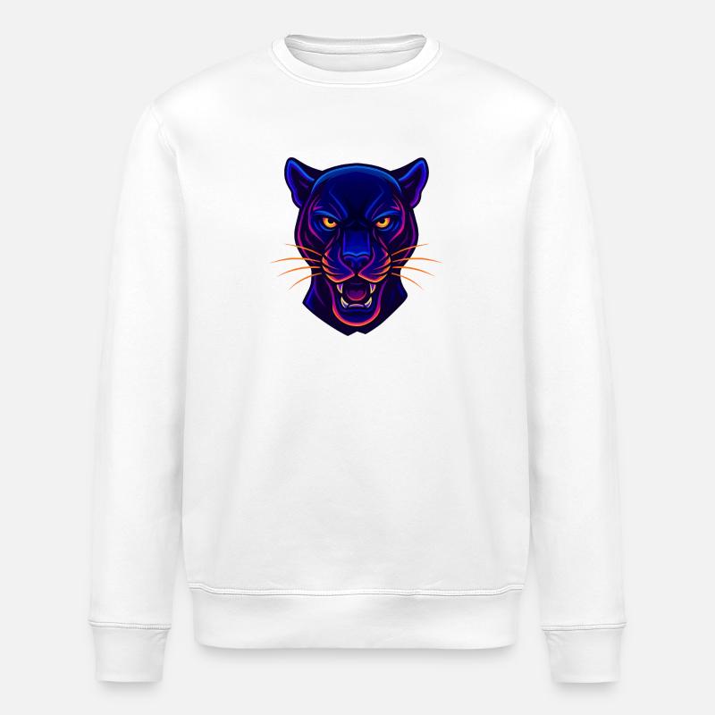 Neon Panther Kopf - Stanley/Stella Unisex Bio-Sweatshirt ROLLER - Weiß