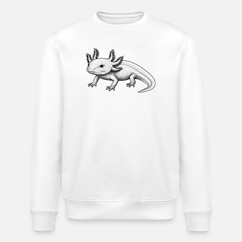 Axolotl Linienstil – schwarz - Stanley/Stella Unisex Bio-Sweatshirt ROLLER - Weiß
