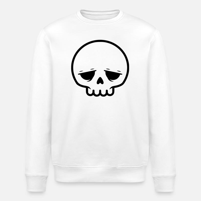 Sad Skull | Emo & Goth Design - Stanley/Stella ROLLER Unisex Organic Sweatshirt - white