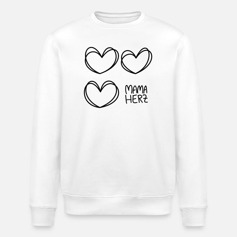 Mama Herz - Stanley/Stella Unisex Bio-Sweatshirt ROLLER - Weiß