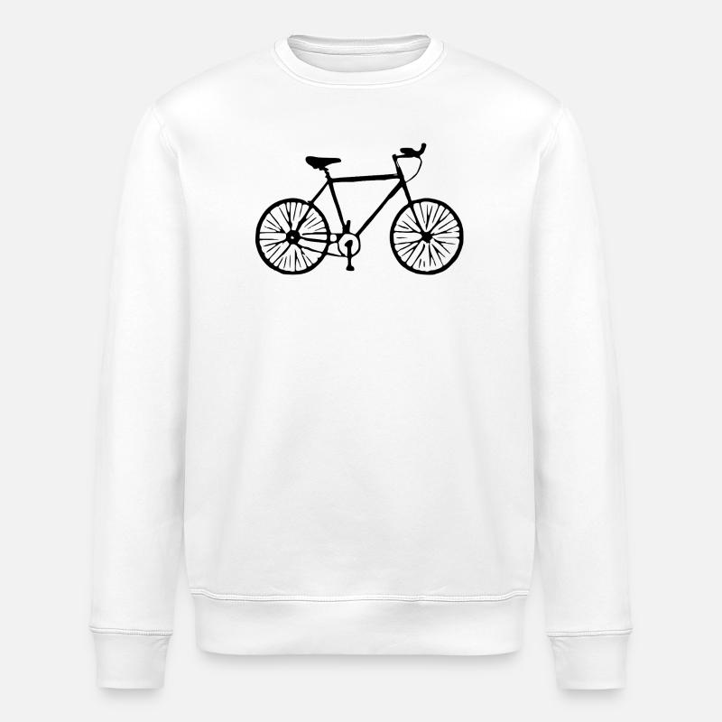 Bicycle T-shirt Gift Cyclist - Stanley/Stella ROLLER Unisex Organic Sweatshirt - white