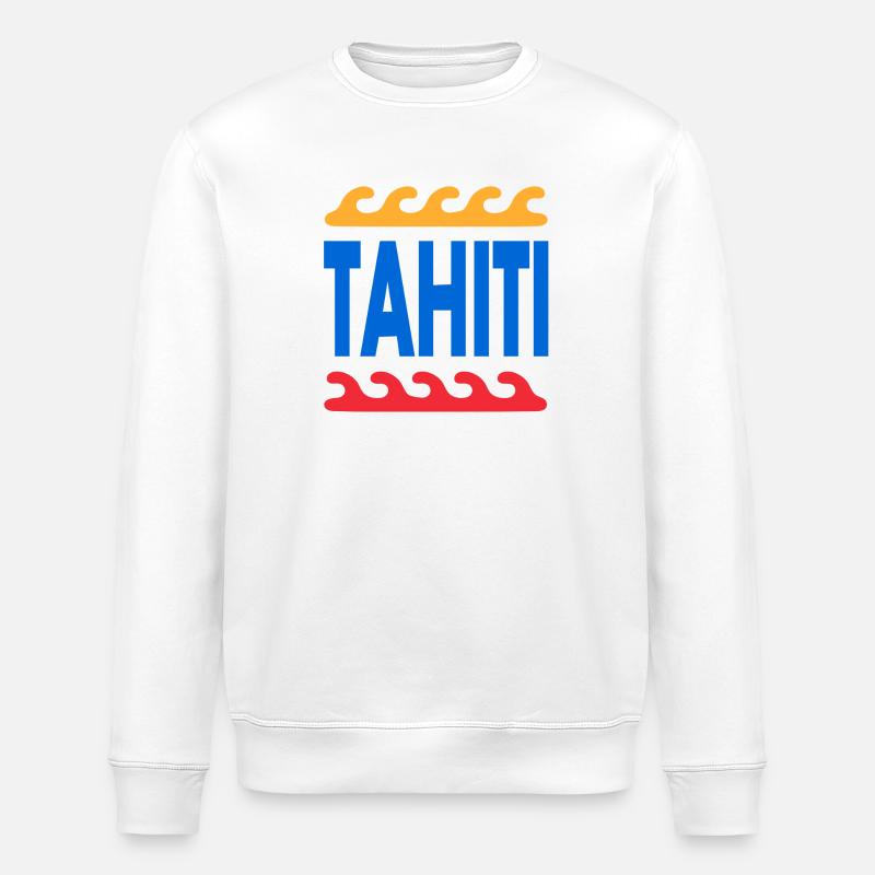 Tahiti - Polynésie française - Polynésie - Plage - Sweat bio ROLLER Stanley/Stella Unisexe - blanc