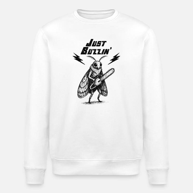 Juste Buzzin Cigale - Sweat bio ROLLER Stanley/Stella Unisexe - blanc