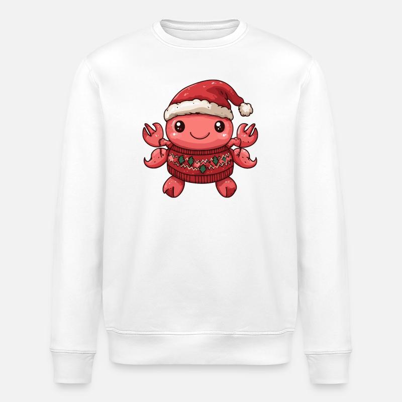 Crab Crab Christmas - Stanley/Stella ROLLER Unisex Organic Sweatshirt - white