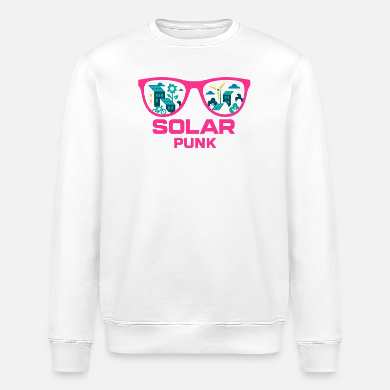 Solarpunk Vision - Stanley/Stella ROLLER Unisex Organic Sweatshirt - white