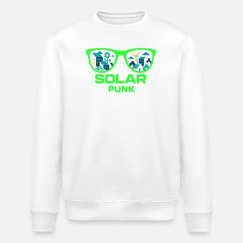 Solarpunk Vision - Stanley/Stella ROLLER Unisex Organic Sweatshirt - white