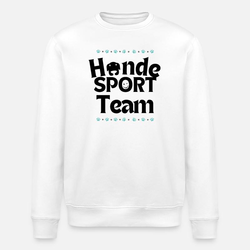 Hundsport Team mit Pfotenrahmen - Stanley/Stella Unisex Bio-Sweatshirt ROLLER - Weiß