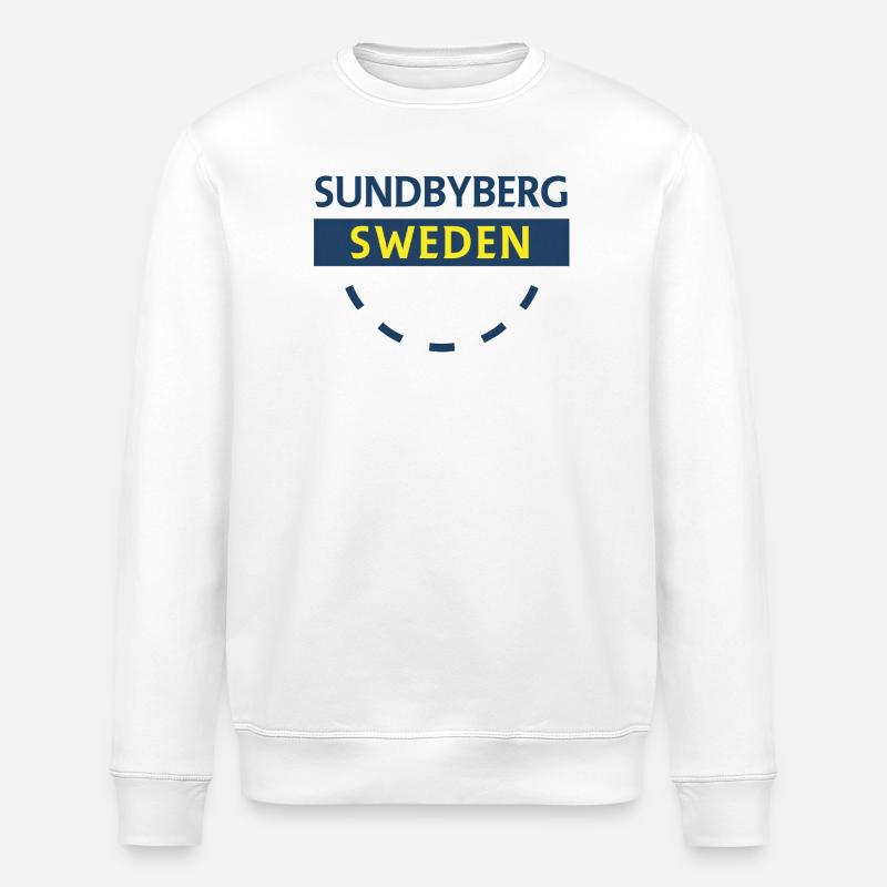 Sundbyberg Schweden Retro Uhrenmuster - Stanley/Stella Unisex Bio-Sweatshirt ROLLER - Weiß