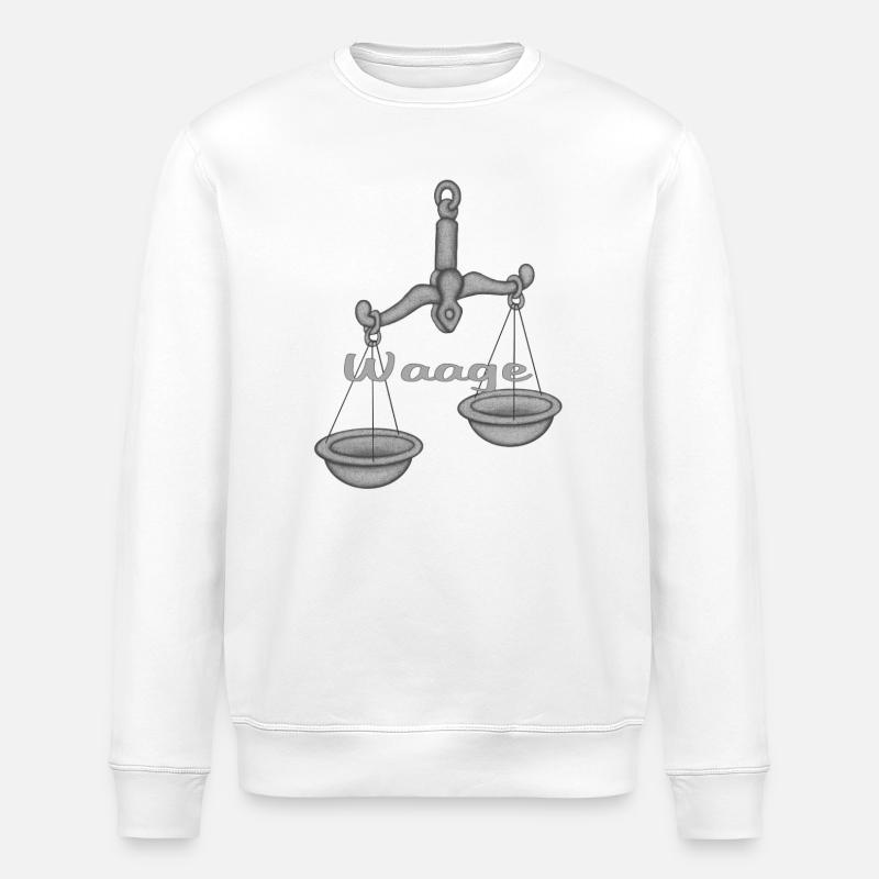 Sternzeichen Waage - Stanley/Stella Unisex Bio-Sweatshirt ROLLER - Weiß