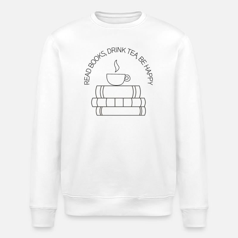 Lesen, Tee & Glück – Design - Stanley/Stella Unisex Bio-Sweatshirt ROLLER - Weiß