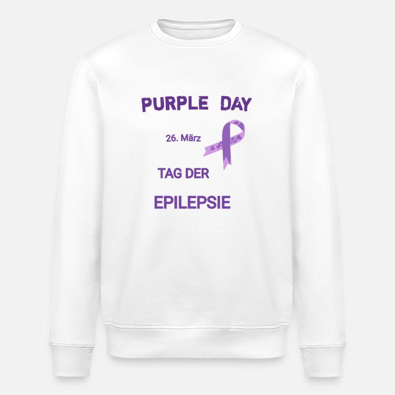 Purple Day Epilepsie Aufklärung - Stanley/Stella Unisex Bio-Sweatshirt ROLLER - Weiß