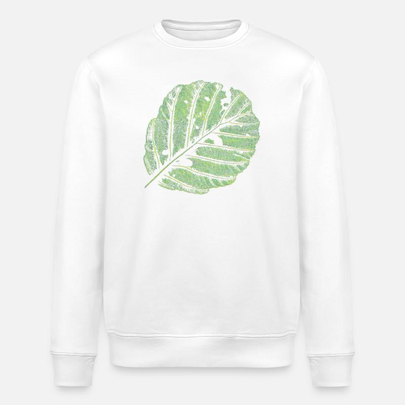 Leaf / Alder - Stanley/Stella ROLLER Unisex Organic Sweatshirt - white