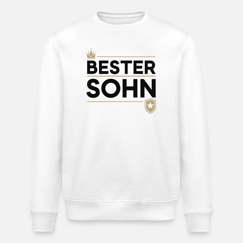 Bester Sohn Königskrone - Stanley/Stella Unisex Bio-Sweatshirt ROLLER - Weiß