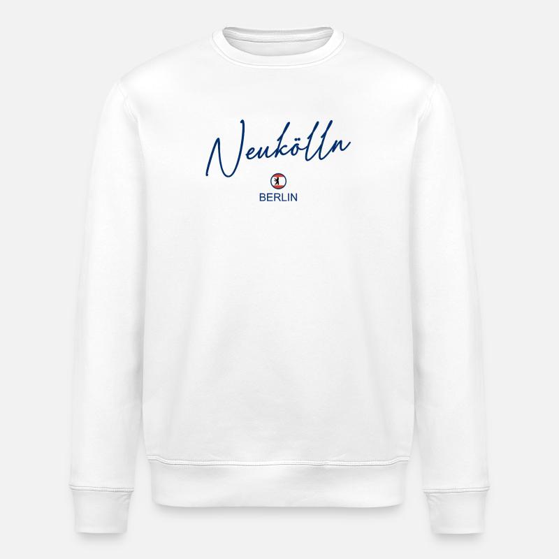 Neukölln - Berlin Flagge - Berliner Bär - Stanley/Stella Unisex Bio-Sweatshirt ROLLER - Weiß