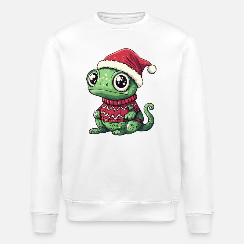 Chameleon Weihnachten - Stanley/Stella Unisex Bio-Sweatshirt ROLLER - Weiß