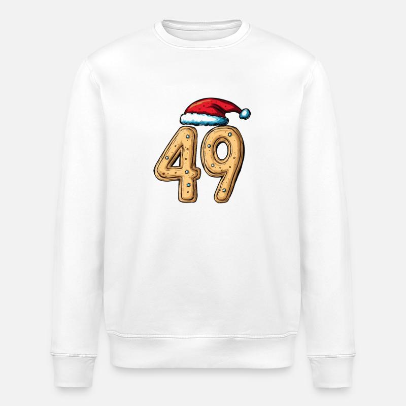 49 Numéro Biscuit Noël - Sweat bio ROLLER Stanley/Stella Unisexe - blanc