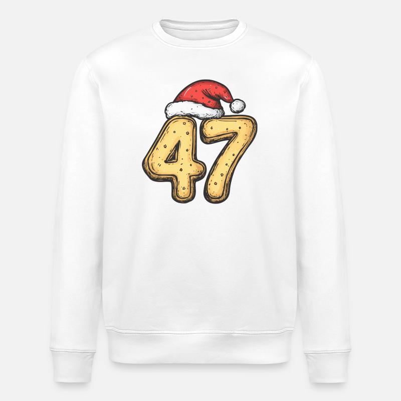 47 chiffres Cookie Noël - Sweat bio ROLLER Stanley/Stella Unisexe - blanc
