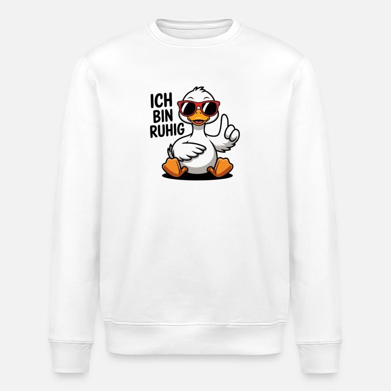 Coole Ente Spruch – Ich bin ruhig Lustig - Stanley/Stella Unisex Bio-Sweatshirt ROLLER - Weiß