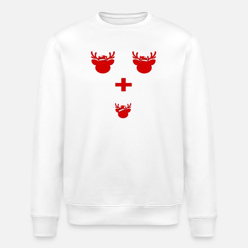 FIRST CHRISTMAS THREESOME REINDEER - Stanley/Stella ROLLER Unisex Organic Sweatshirt - white