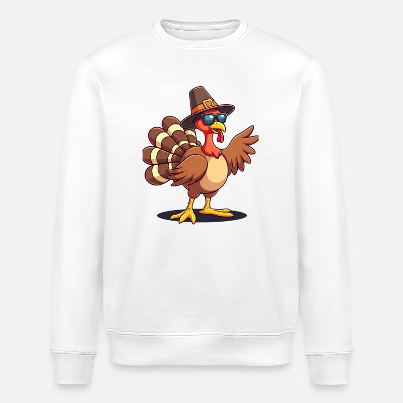 Thanksgiving Drôle Dinde de Thanksgiving - Sweat bio ROLLER Stanley/Stella Unisexe - blanc
