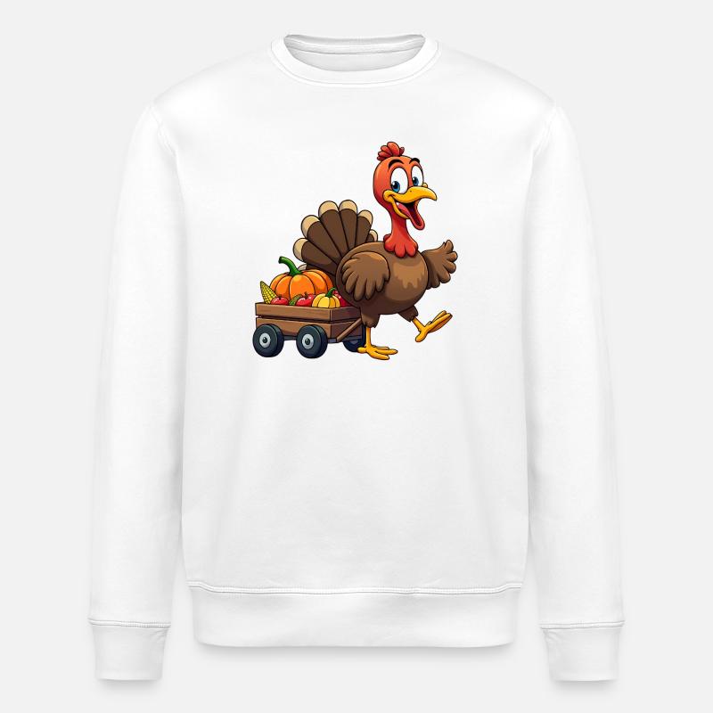 Thanksgiving Drôle Dinde de Thanksgiving - Sweat bio ROLLER Stanley/Stella Unisexe - blanc