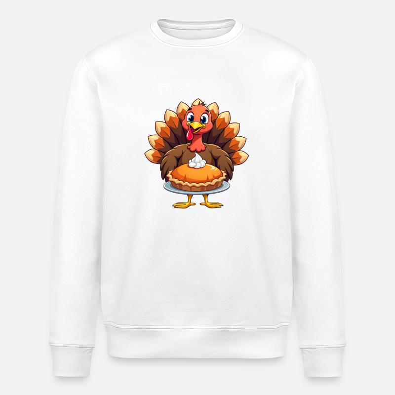 Thanksgiving Lustiger Thanksgiving Truthahn - Stanley/Stella Unisex Bio-Sweatshirt ROLLER - Weiß