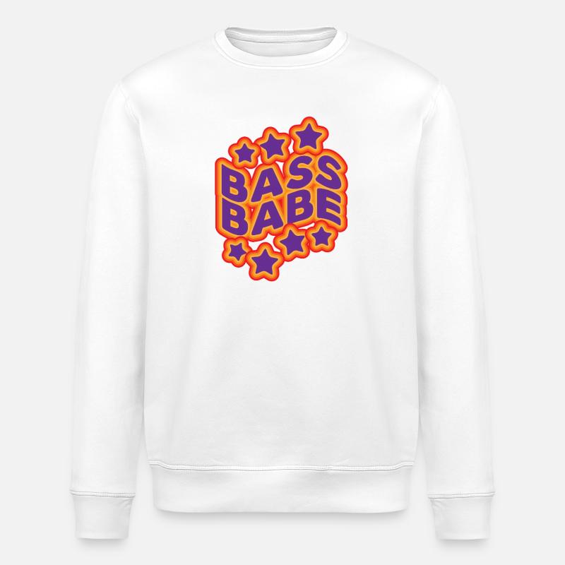Bass Babe Kandi Sterne - Stanley/Stella Unisex Bio-Sweatshirt ROLLER - Weiß