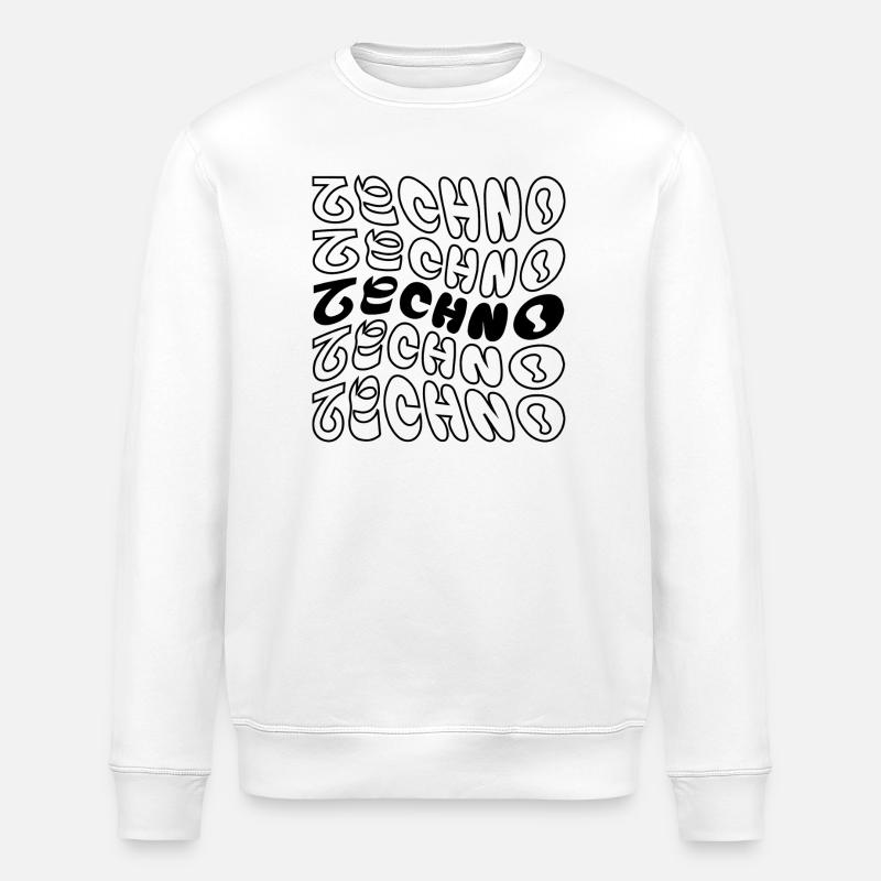 Techno wavy logo design. - Stanley/Stella ROLLER Unisex Organic Sweatshirt - white