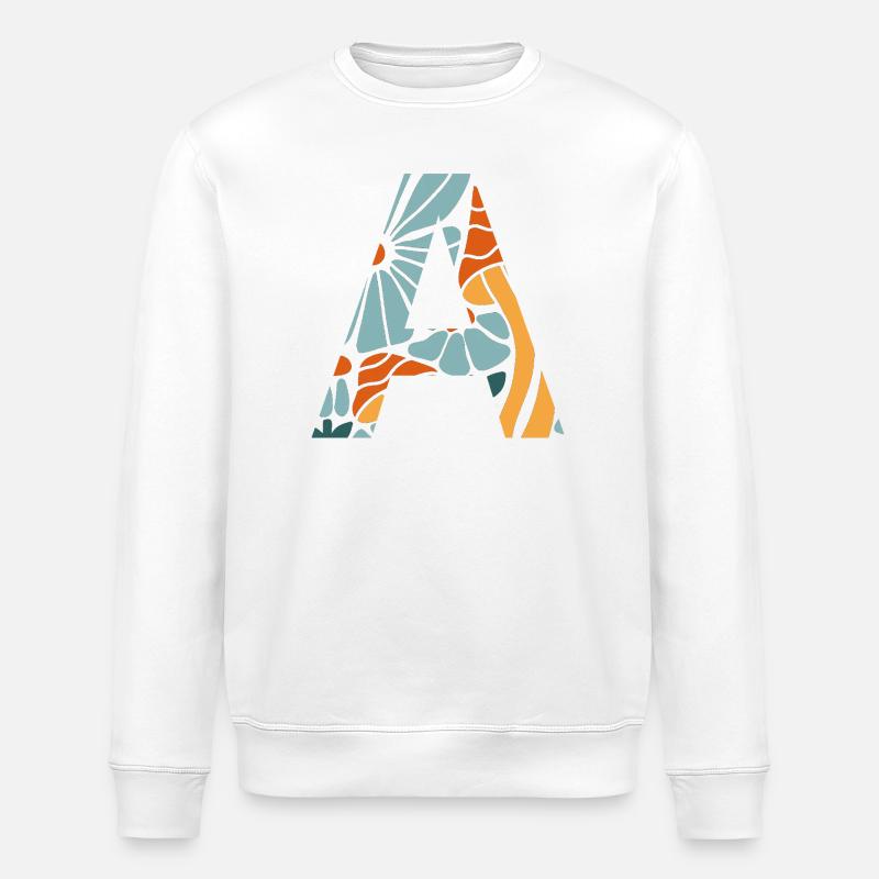 Groovy Blume Brief Geschenkidee - Stanley/Stella Unisex Bio-Sweatshirt ROLLER - Weiß