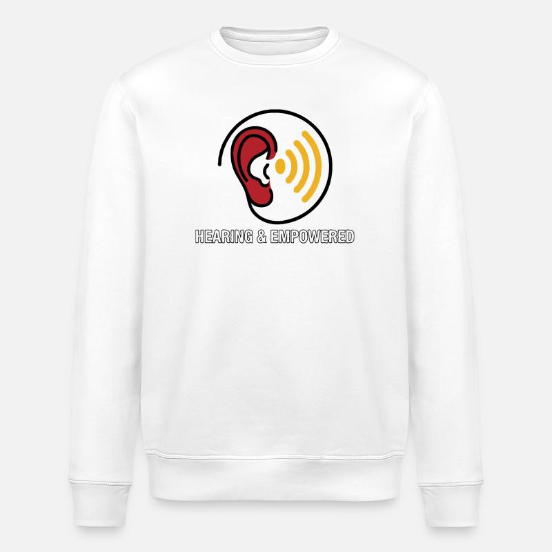 Ohr und Hörgerät - Stanley/Stella Unisex Bio-Sweatshirt ROLLER - Weiß
