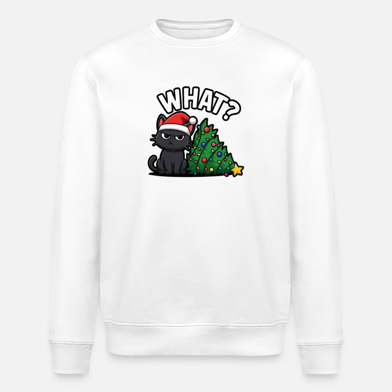 Drôle de chat Noël Cheer - Sweat bio ROLLER Stanley/Stella Unisexe - blanc