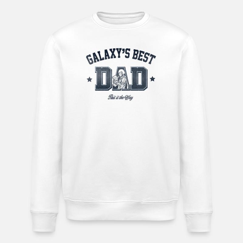 Star Wars: Mandalorian Galaxies Best Dad Motiv - Stanley/Stella Unisex Bio-Sweatshirt ROLLER - Weiß