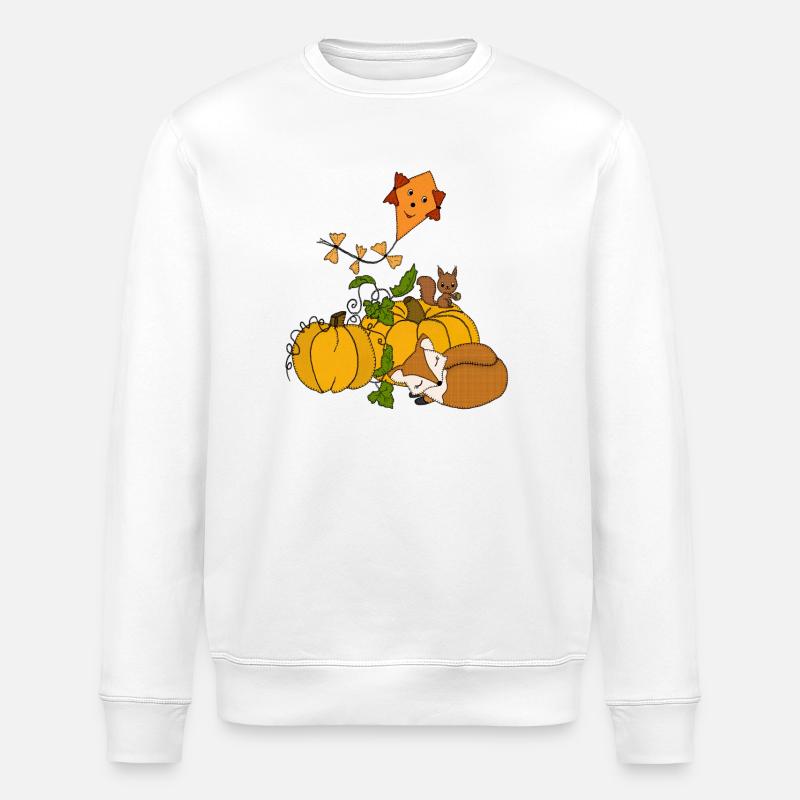 10_Kuerbis_im_Herbst - Stanley/Stella Unisex Bio-Sweatshirt ROLLER - Weiß