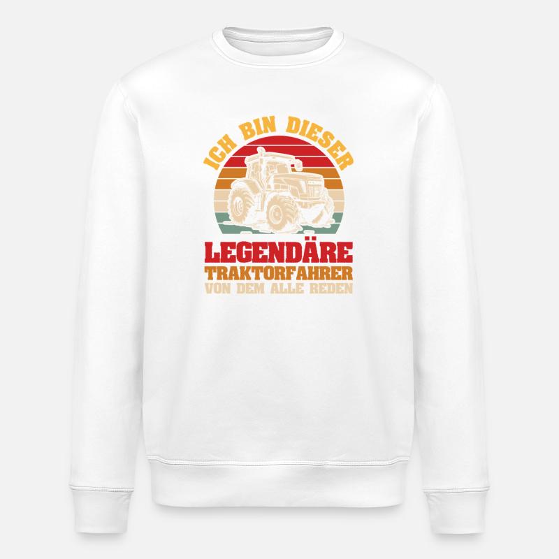 Landwirt Bauernhof Farmer Bauer Traktor - Stanley/Stella Unisex Bio-Sweatshirt ROLLER - Weiß
