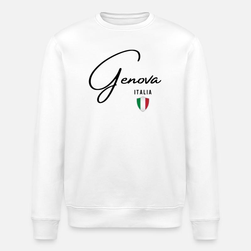 Design élégant Gênes, Gênes Italie - Sweat bio ROLLER Stanley/Stella Unisexe - blanc