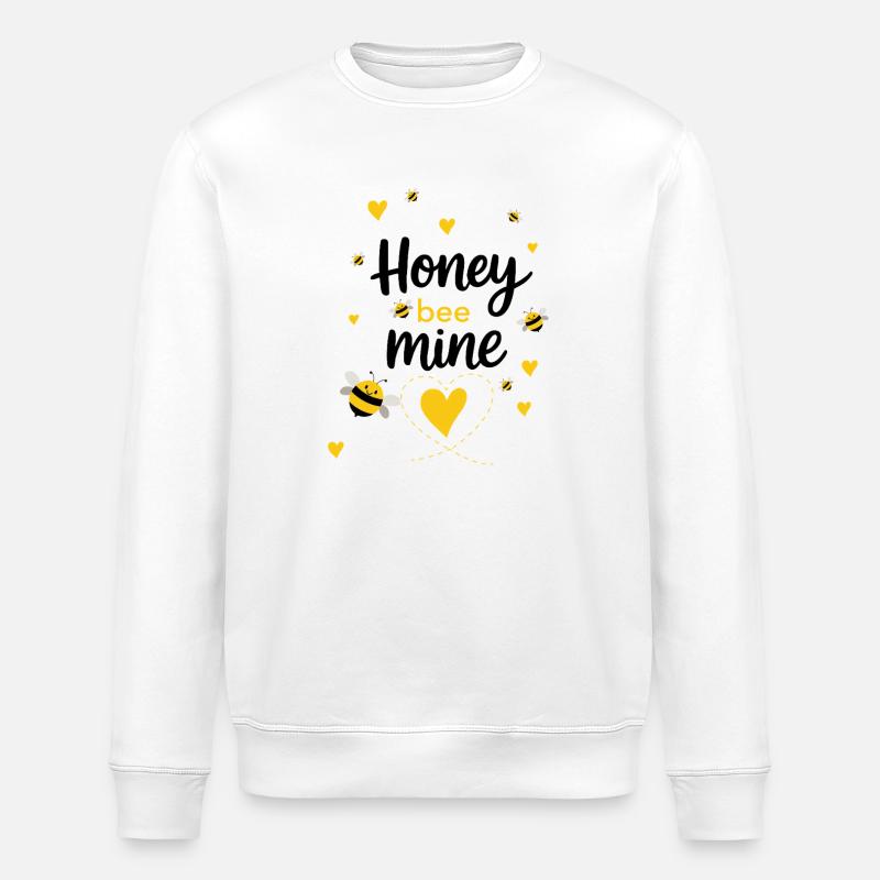 Honigbienen-Mine - Bienen & Gelbes Herz - Stanley/Stella Unisex Bio-Sweatshirt ROLLER - Weiß